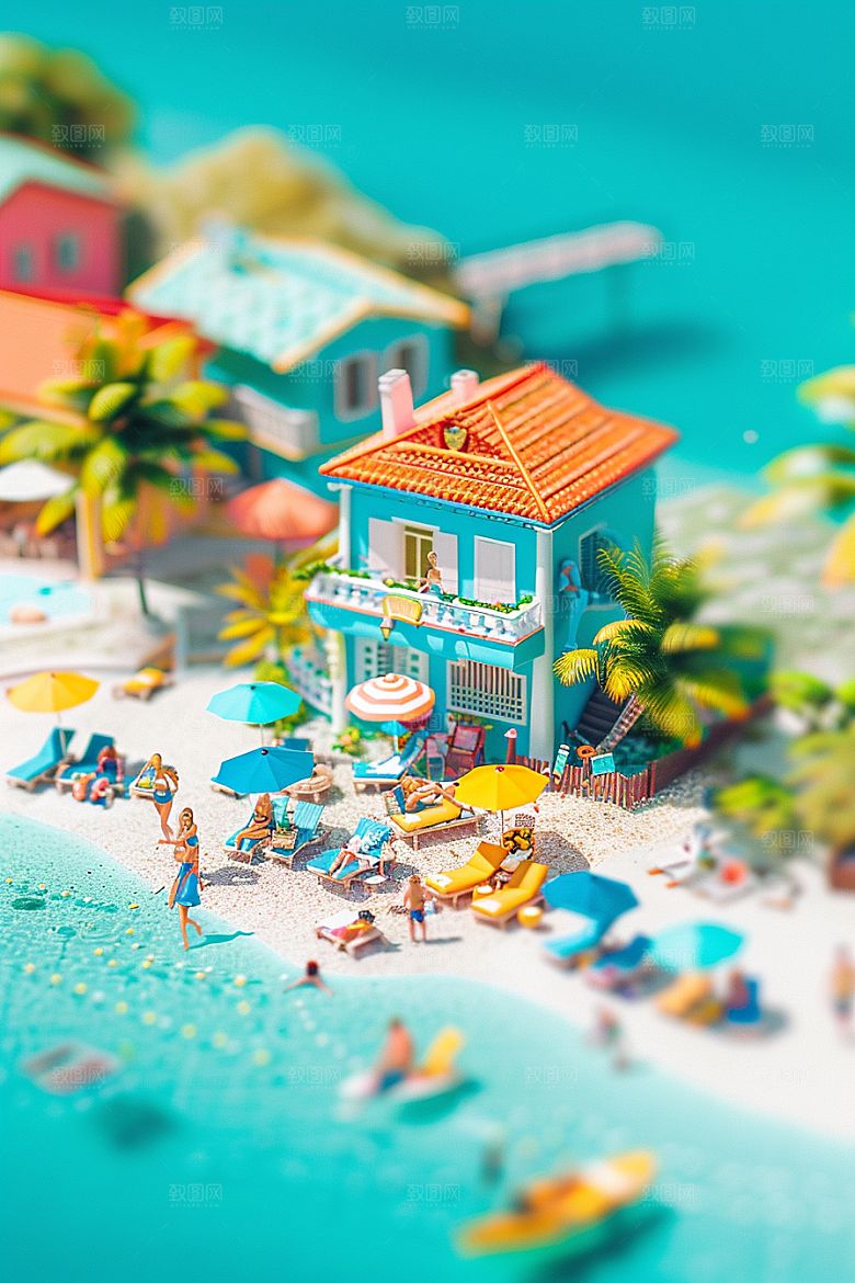 C4D海滩立体自然模型