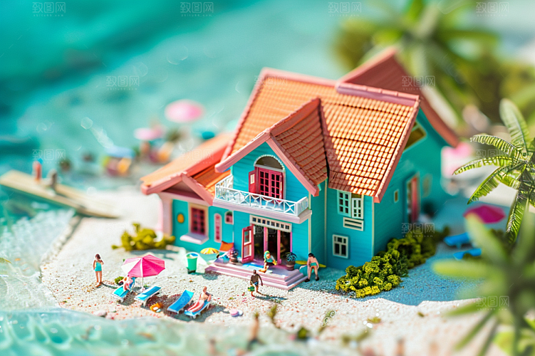 C4D海滩大海风光模型