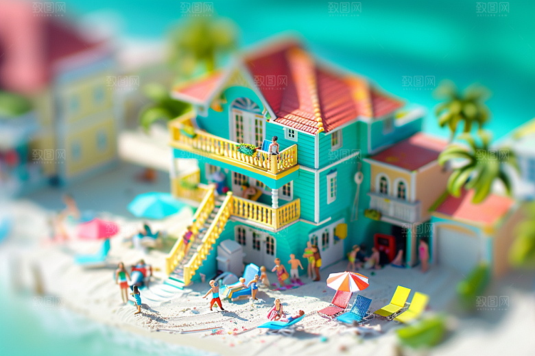 C4D海滩高清自然模型