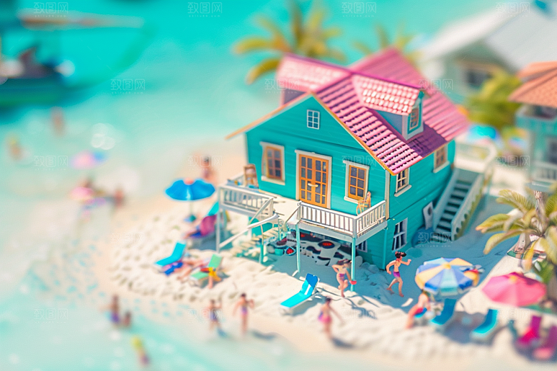 C4D海滩立体高清模型