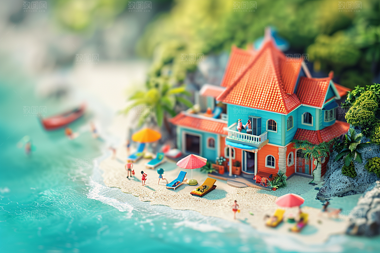 C4D海滩高清大海模型