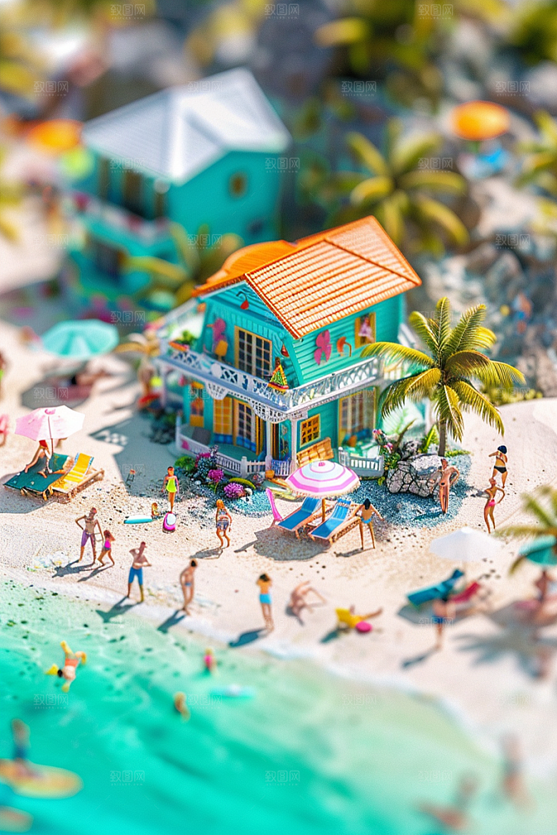 C4D海滩高清自然模型