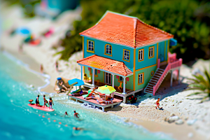 C4D海滩沙滩立体模型