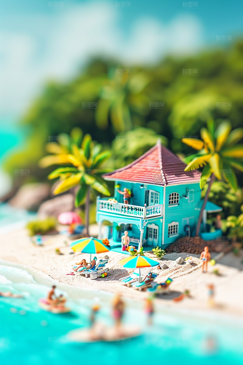 C4D海滩高清立体模型