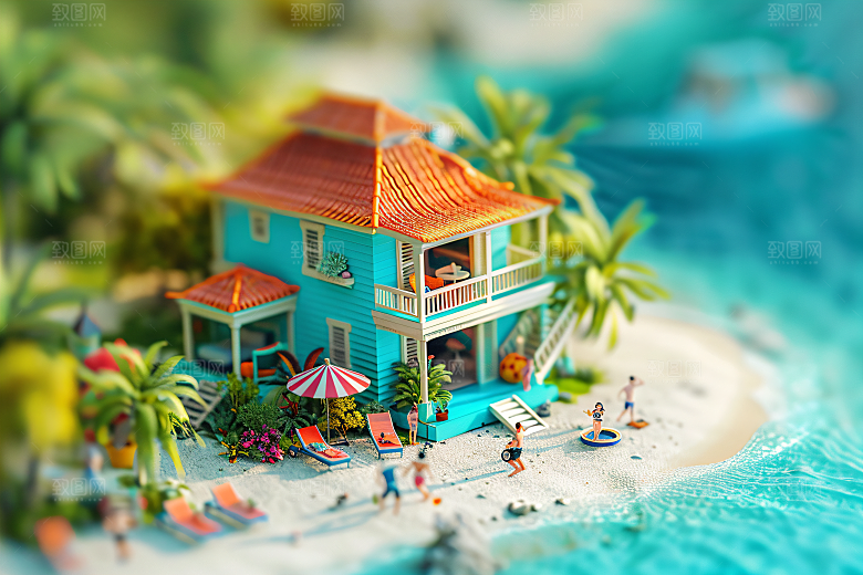 海滩3D夏天模型