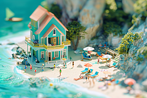 海滩夏天海岛模型