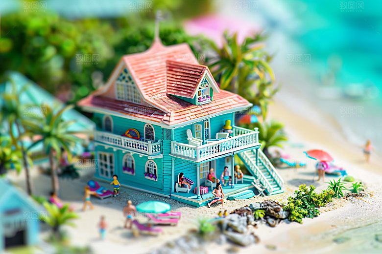 海滩海边自然模型