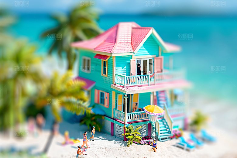 海滩夏天夏季模型
