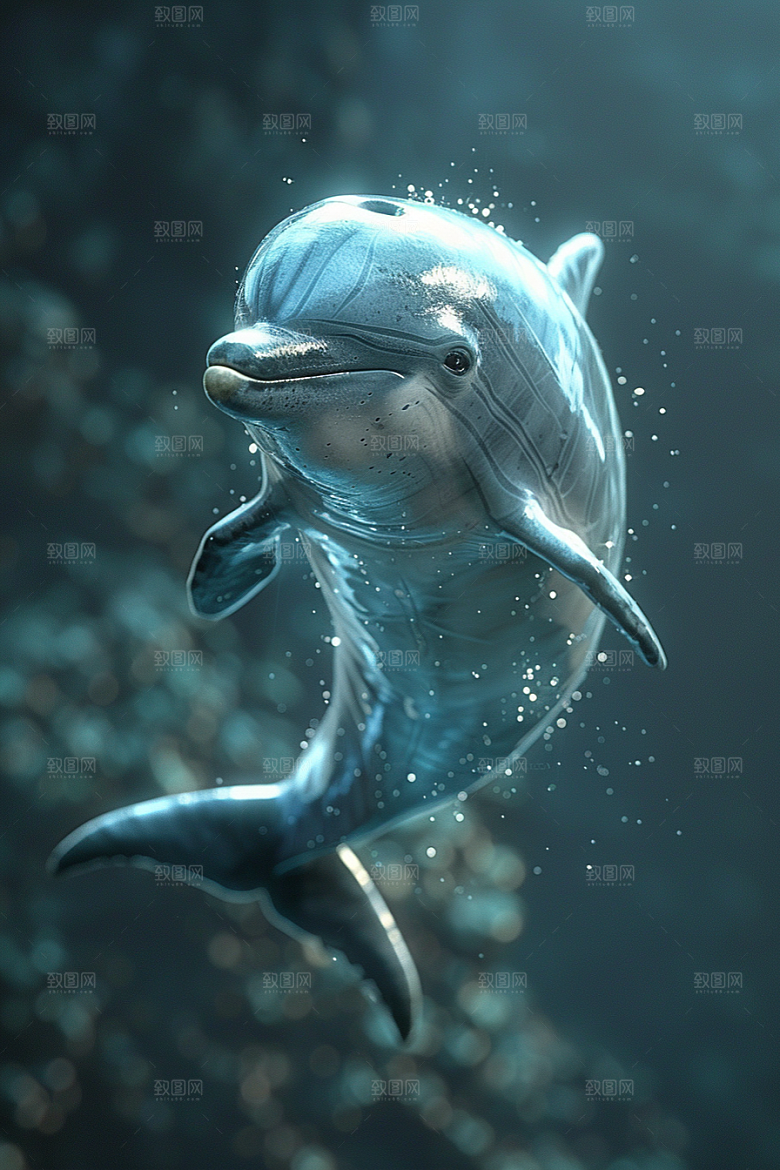 海豚保护动物大海生灵素材