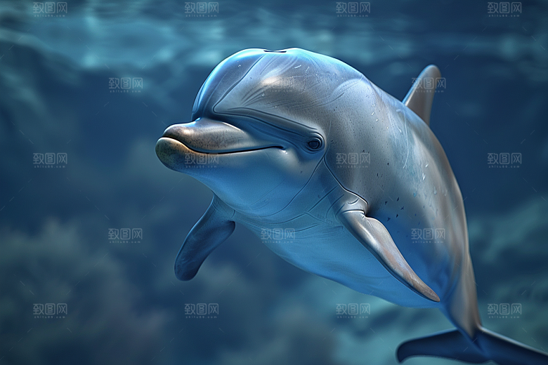 海豚海洋生物保护动物素材