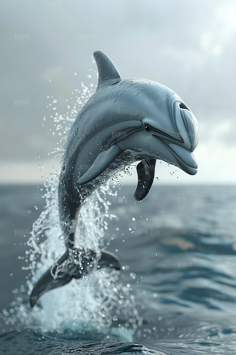 海豚海洋生物保护动物素材