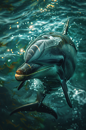 海豚海洋生物环保素材
