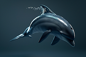 海豚游泳环保素材