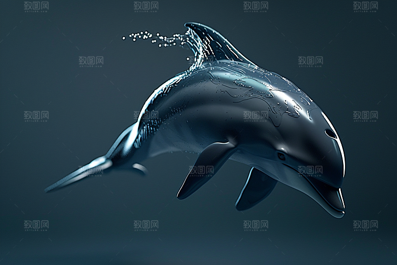 海豚游泳环保素材