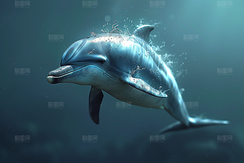 海豚动物游泳素材