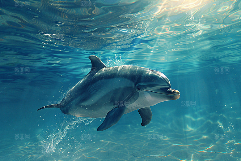 海豚游泳环保素材