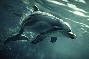 海豚海洋生物游泳素材