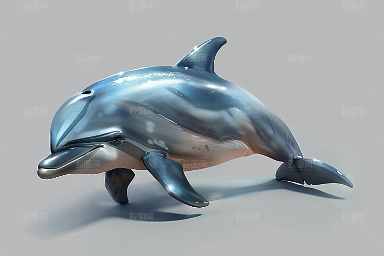 海豚游泳保护动物素材