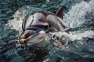 海豚环保游泳素材