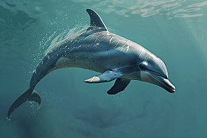 海豚游泳哺乳动物素材