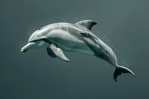 海豚保护动物游泳素材