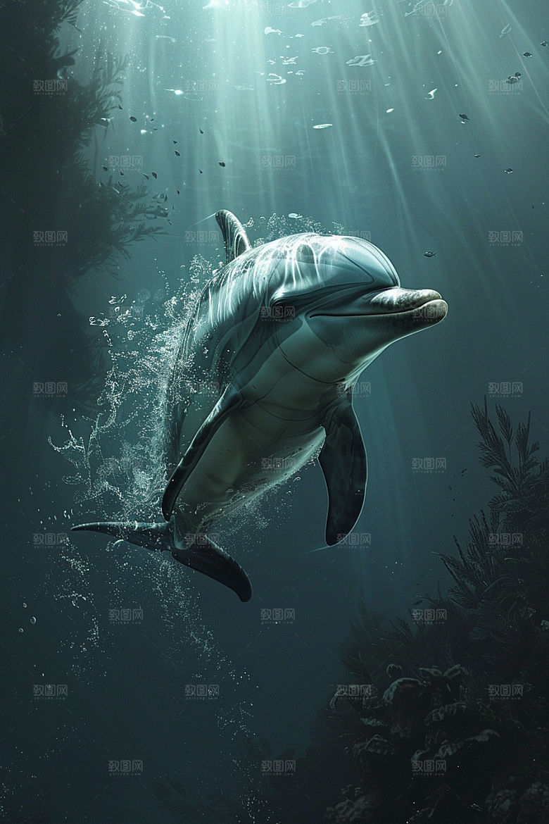 海豚海洋生物环保素材