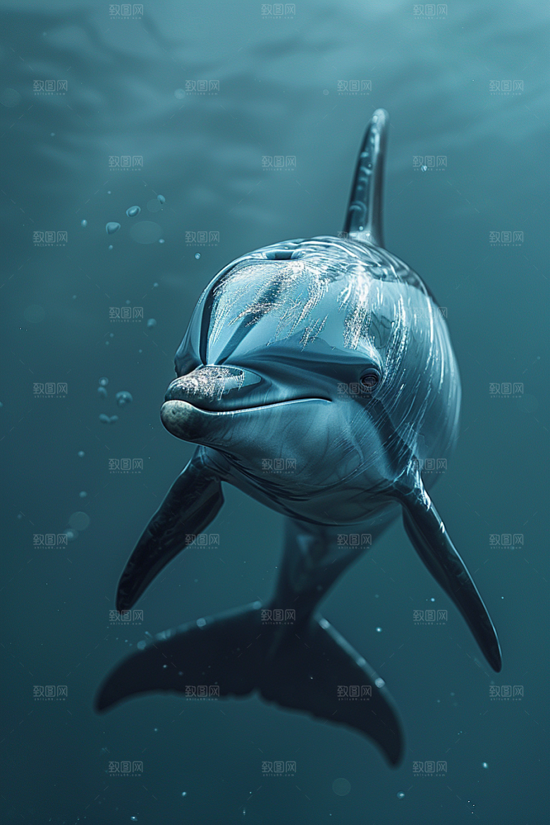 海豚海洋生物游泳素材