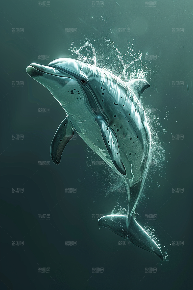 海豚海洋生物保护动物素材
