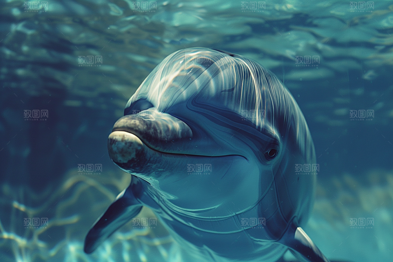 海豚保护动物游泳素材