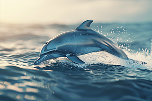 海豚游泳海洋生物素材