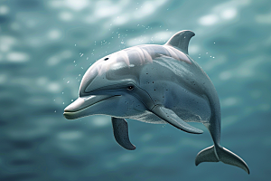 海豚游泳海洋生物素材
