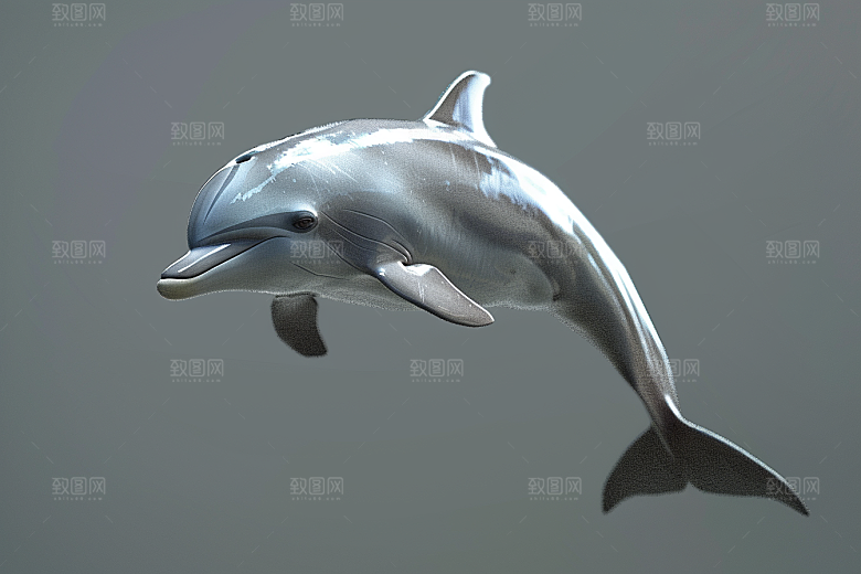 海豚保护动物游泳素材