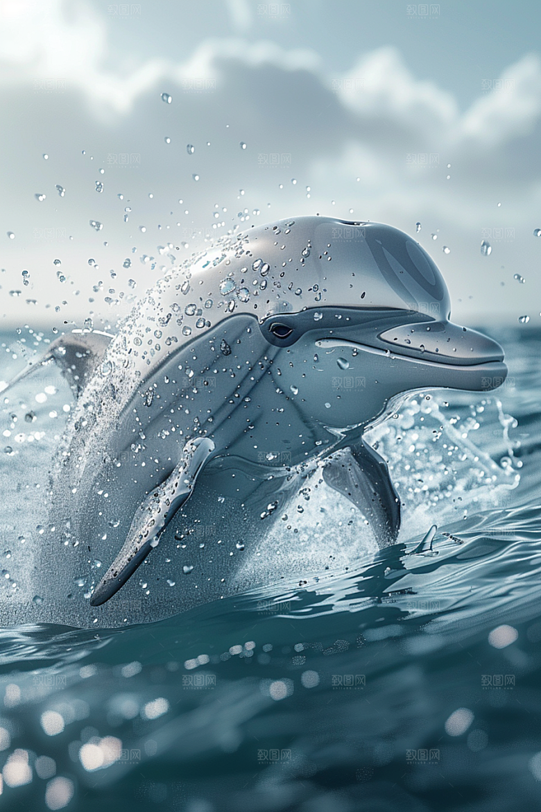 海豚海洋生物环保素材