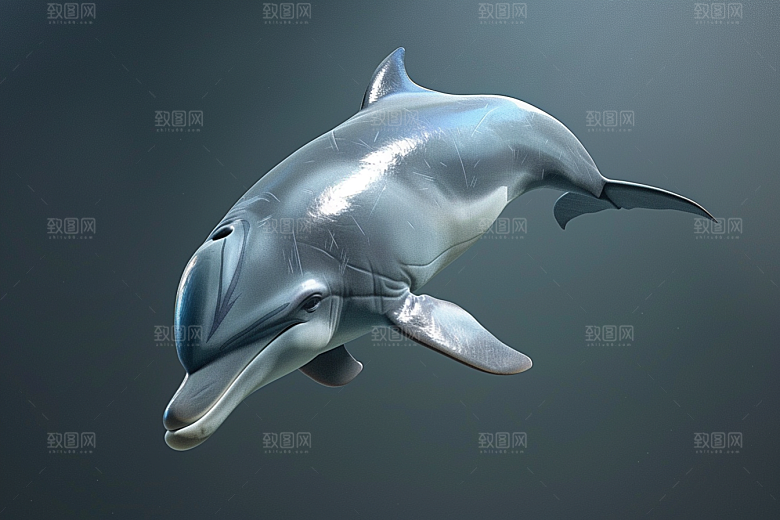 海豚游泳保护动物素材