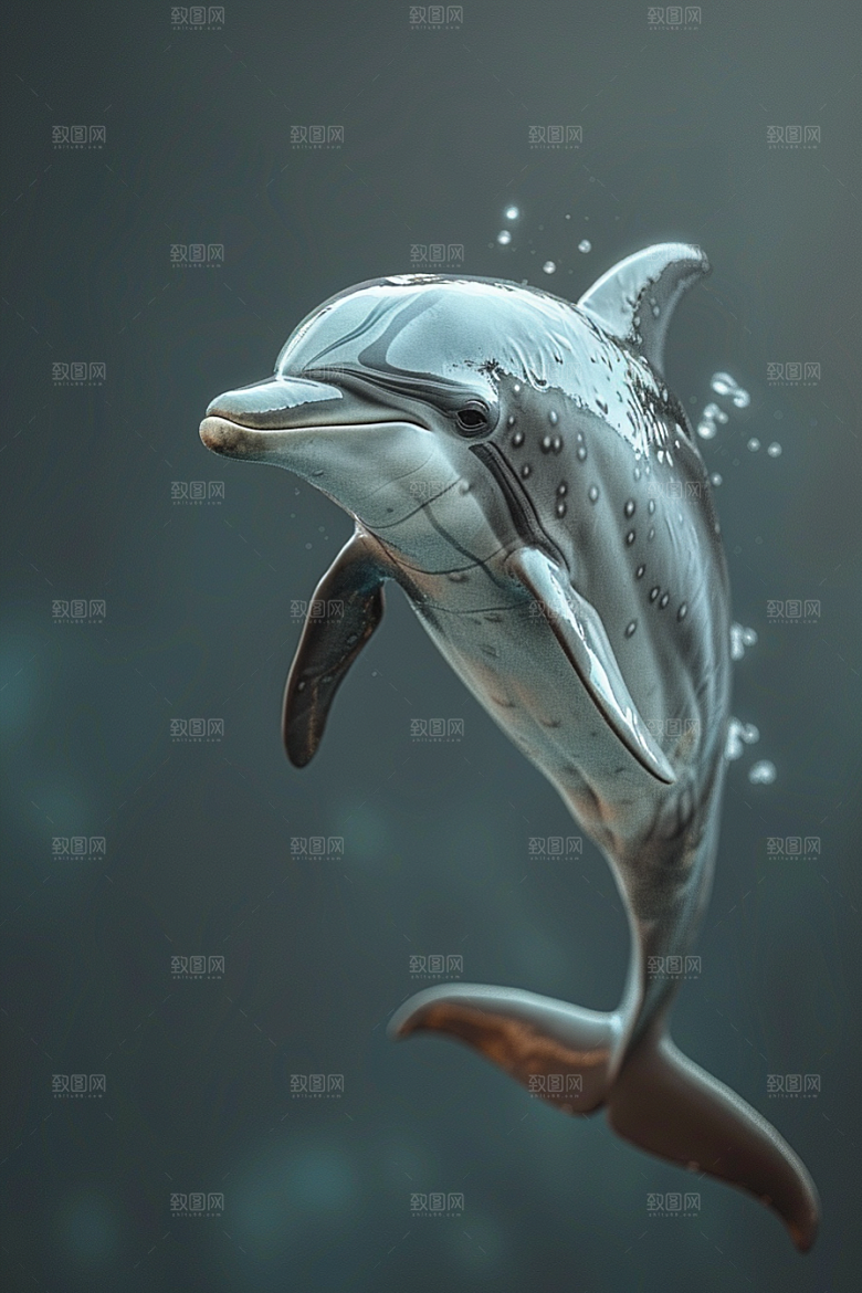 海豚游泳海洋生物素材