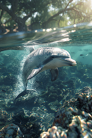 海豚环保动物素材