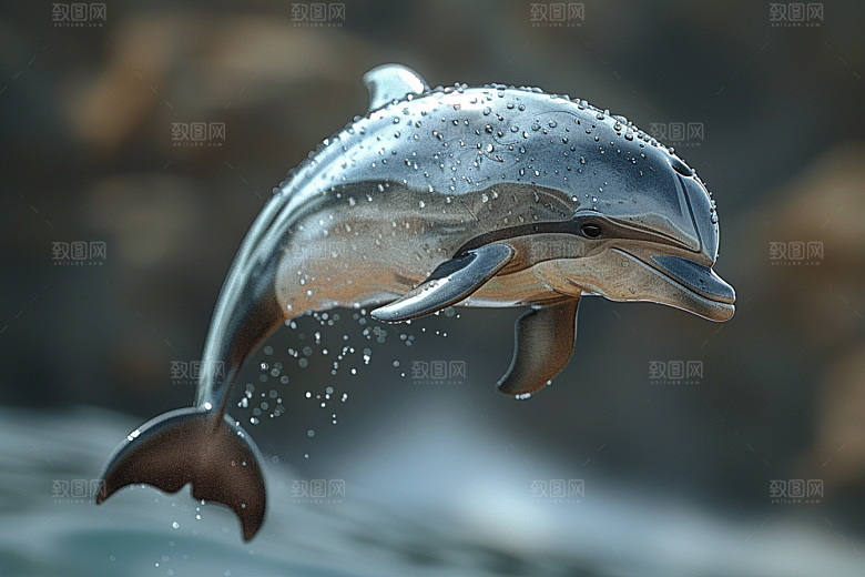 海豚游泳大海生灵素材