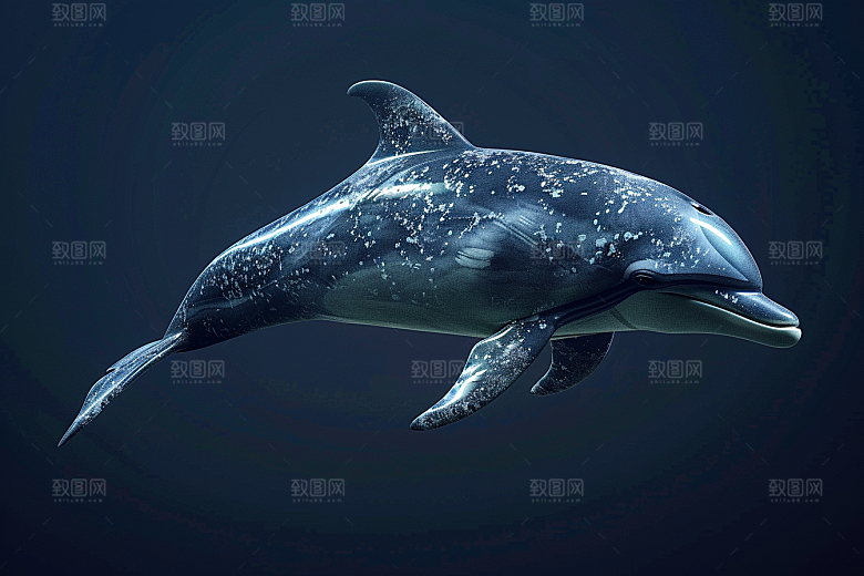 海豚大海生灵游泳素材