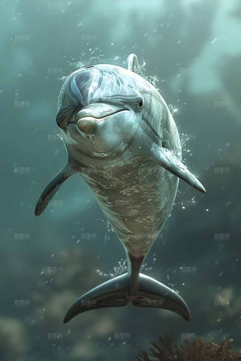 海豚环保保护动物素材
