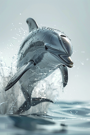 海豚保护动物环保素材