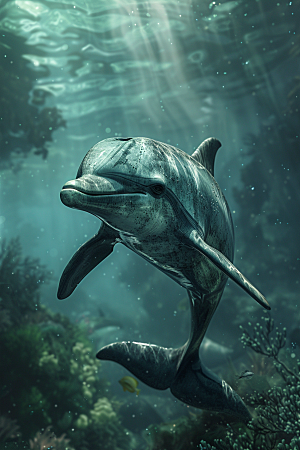 海豚海洋生物环保素材