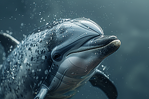 海豚保护动物游泳素材
