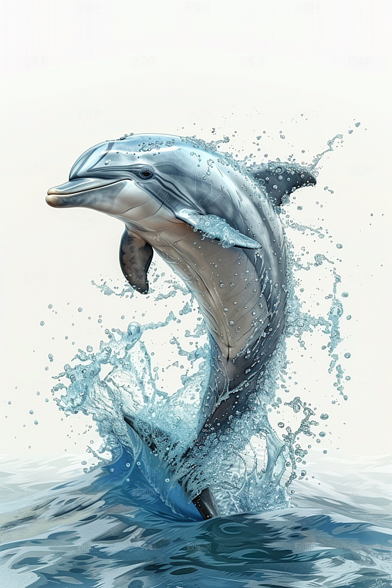 海豚海洋生物保护动物素材