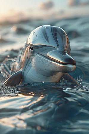 海豚环保大海生灵素材