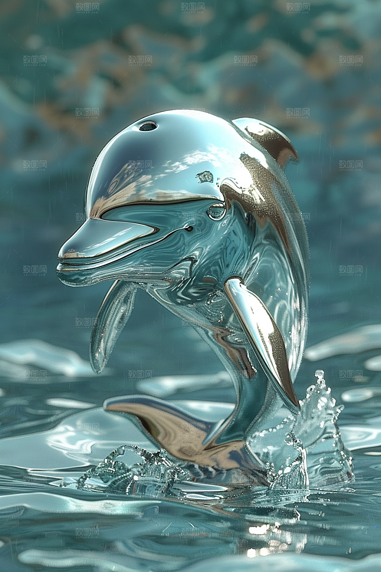 海豚大海生灵游泳素材
