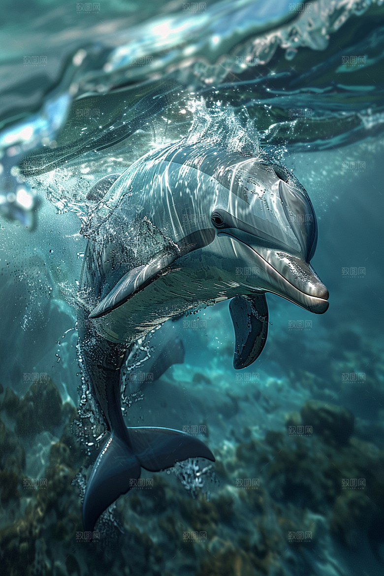 海豚海洋生物保护动物素材
