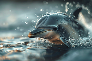 海豚海洋生物游泳素材