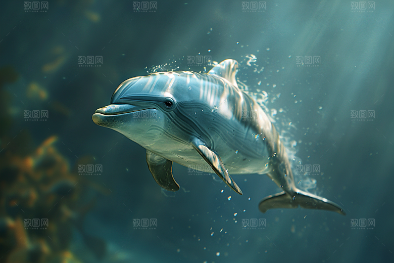 海豚海洋生物保护动物素材