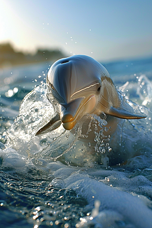 海豚哺乳动物海洋生物摄影图