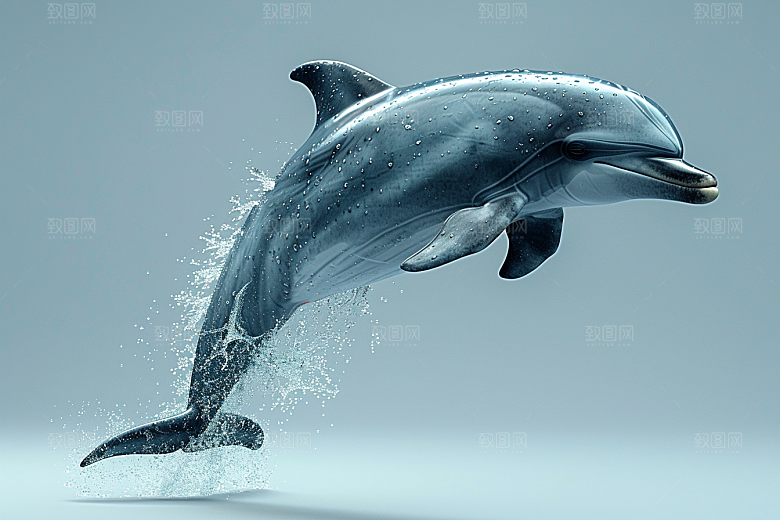 海豚环保海洋生物摄影图